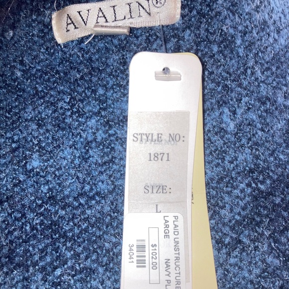 NWT Plaid Open Front Shacket Sweater Jacket Knit Unstructured By Avalin sz Large - Picture 8 of 9